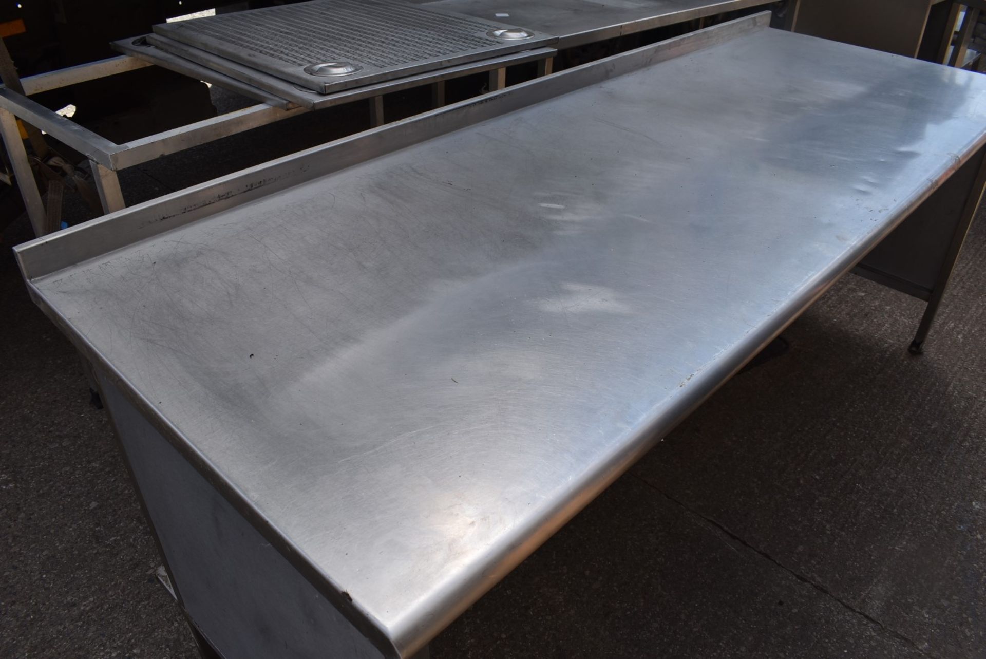1 x Stainless Steel Prep Table With Closed Back and Sides - Dimensions: H87 x W200 x D80 cms - - Image 6 of 7