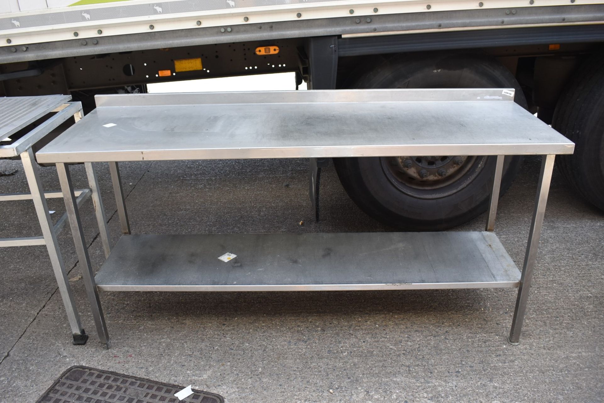 1 x Stainless Steel Prep Table With Upstand and Undershelf - Dimensions: H86 x W180 x D60 cms - Image 2 of 7