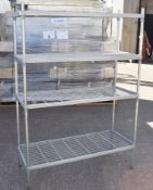 1 x Commercial Kitchen Three Tier Cold Room Shelf - Dimensions: H170 x W116 x D49 cms - Recently