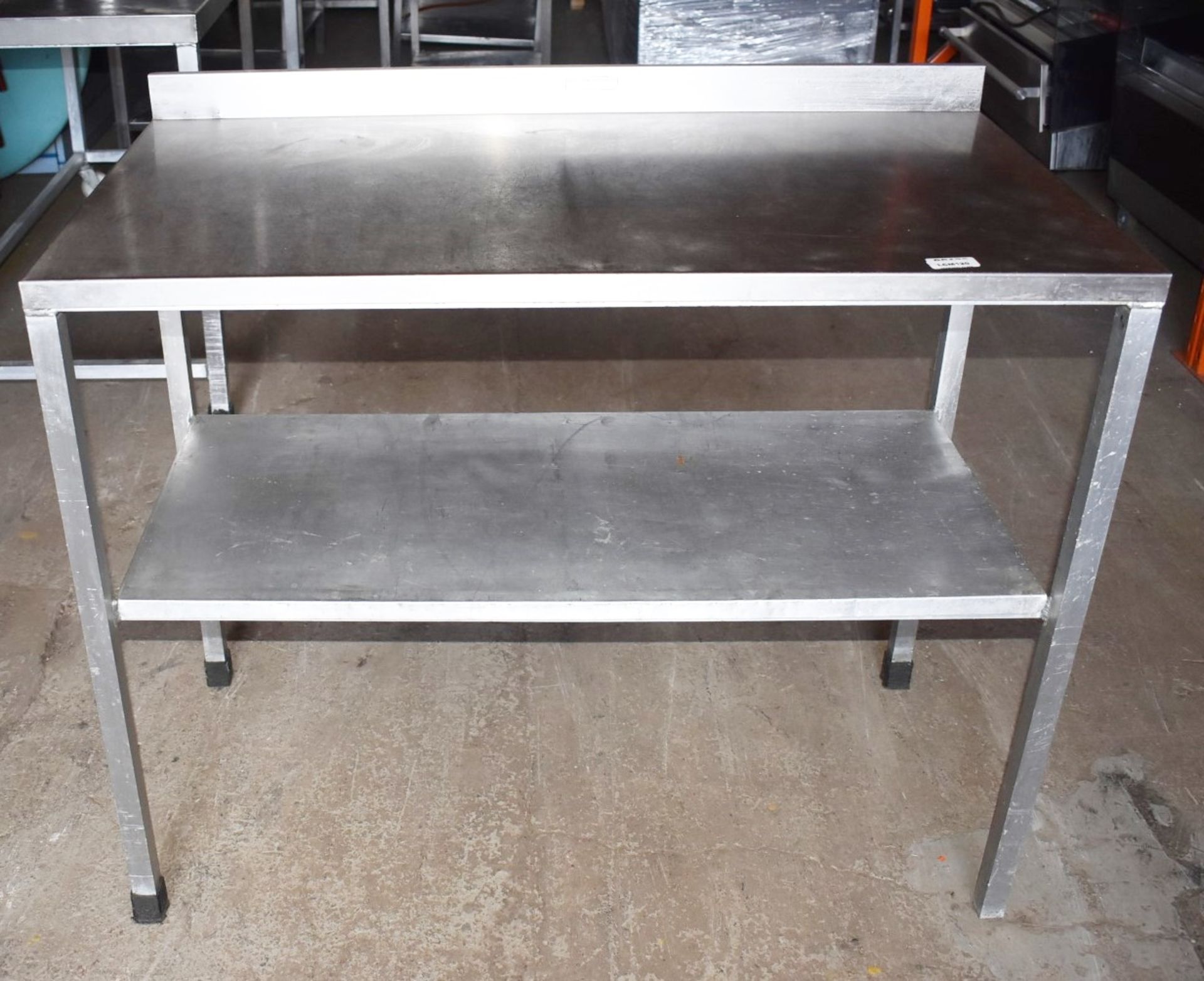 1 x Stainless Steel Prep Table With Upstand and Undershelf - H92 x W115 x D65 cms - Dimensions: - Image 2 of 8