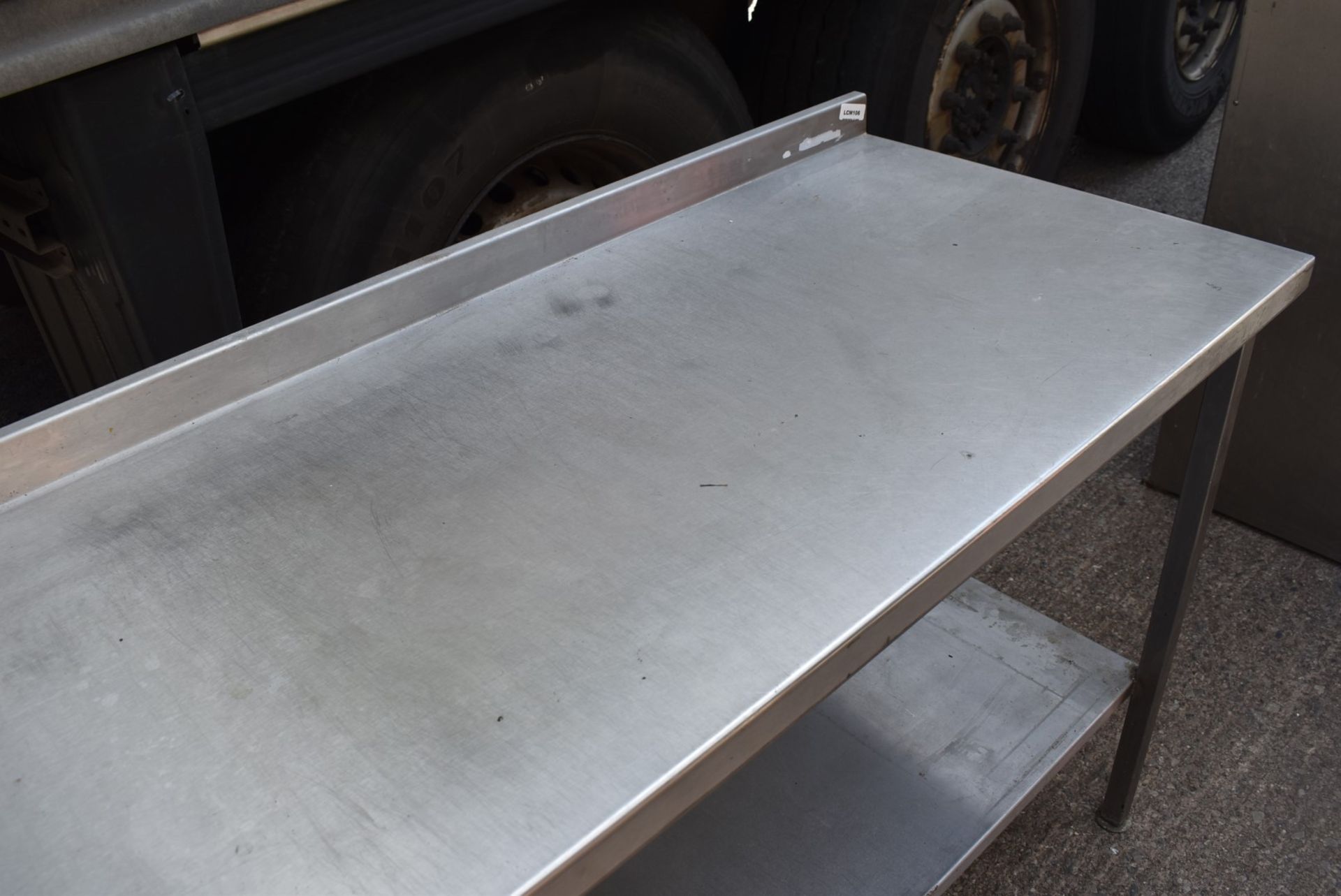 1 x Stainless Steel Prep Table With Upstand and Undershelf - Dimensions: H86 x W180 x D60 cms - Image 4 of 7