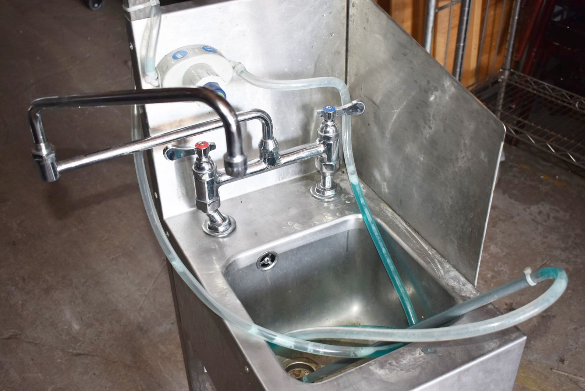 1 x Slim Janitorial Cleaning Wash Station - Features Wash Bowl, Integral Mop Hanger, Top Shelf - Image 2 of 7