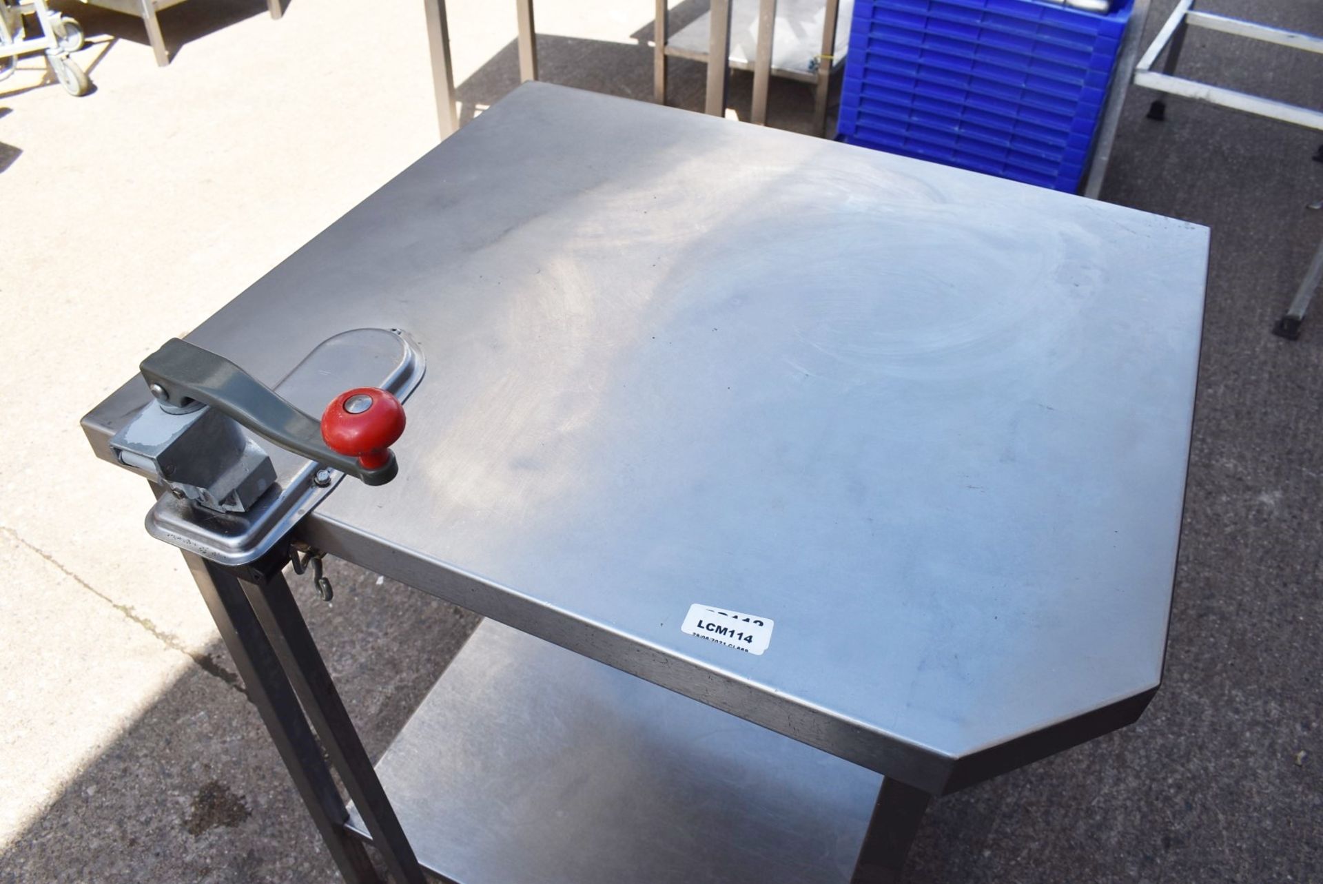1 x Stainless Steel Prep Table With Commercial Can Opener and Undershelf - Dimensions: H86 x W75 x - Image 5 of 7