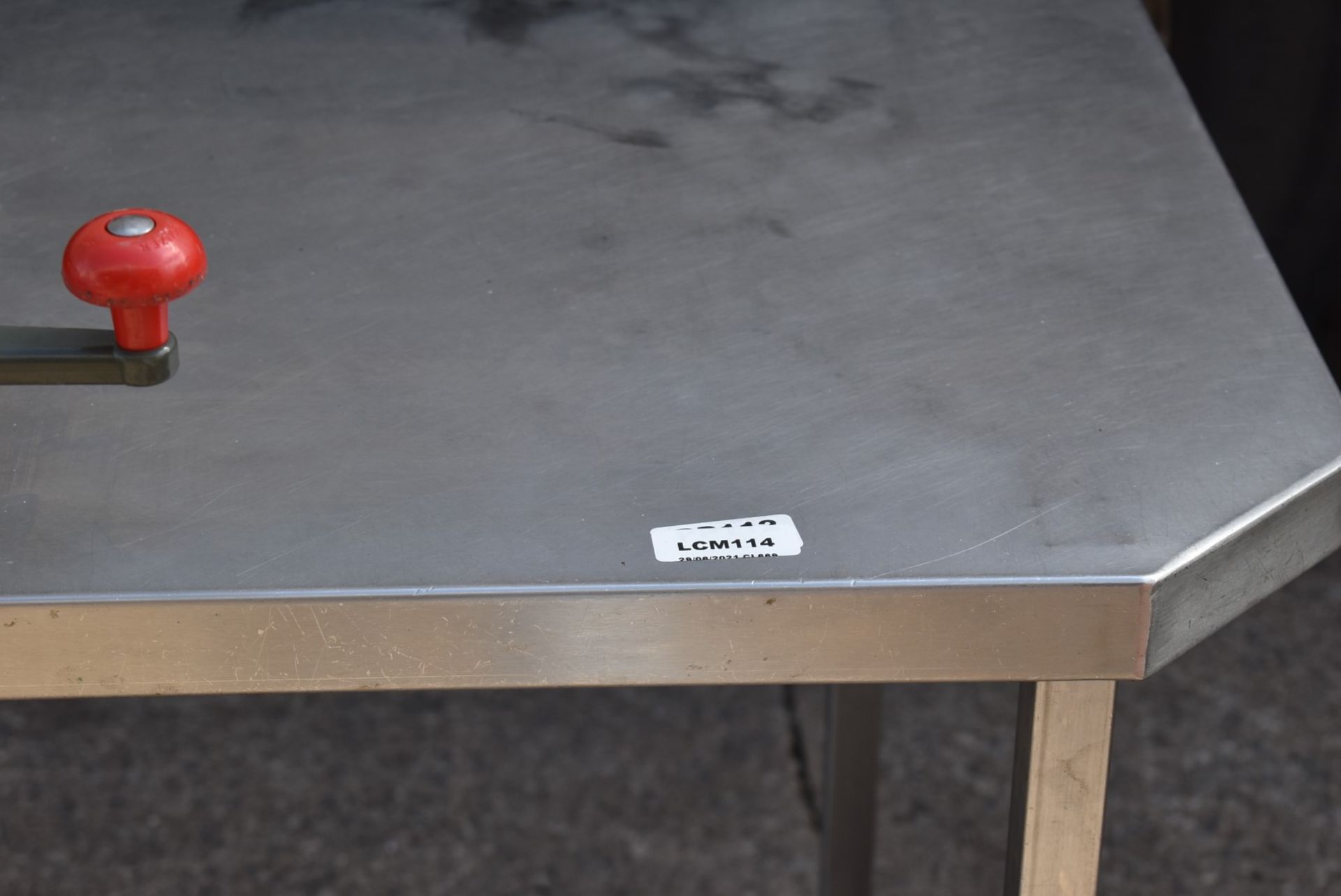 1 x Stainless Steel Prep Table With Commercial Can Opener and Undershelf - Dimensions: H86 x W75 x - Image 4 of 7