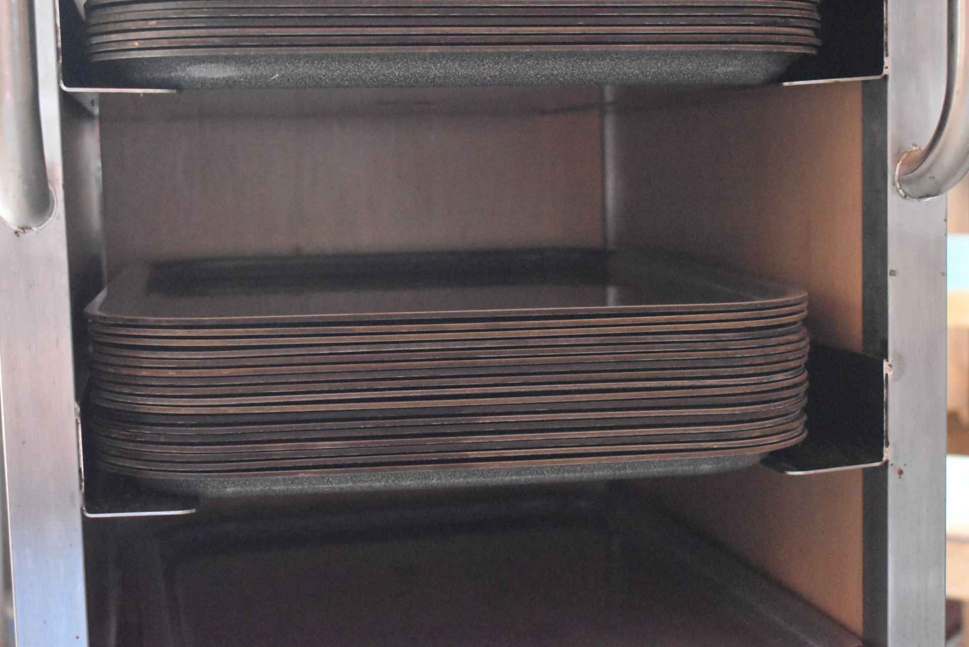 1 x Cafeteria Canteen Tray Stands With Approximately 80 x Food Trays  - Recently Removed From - Image 7 of 12