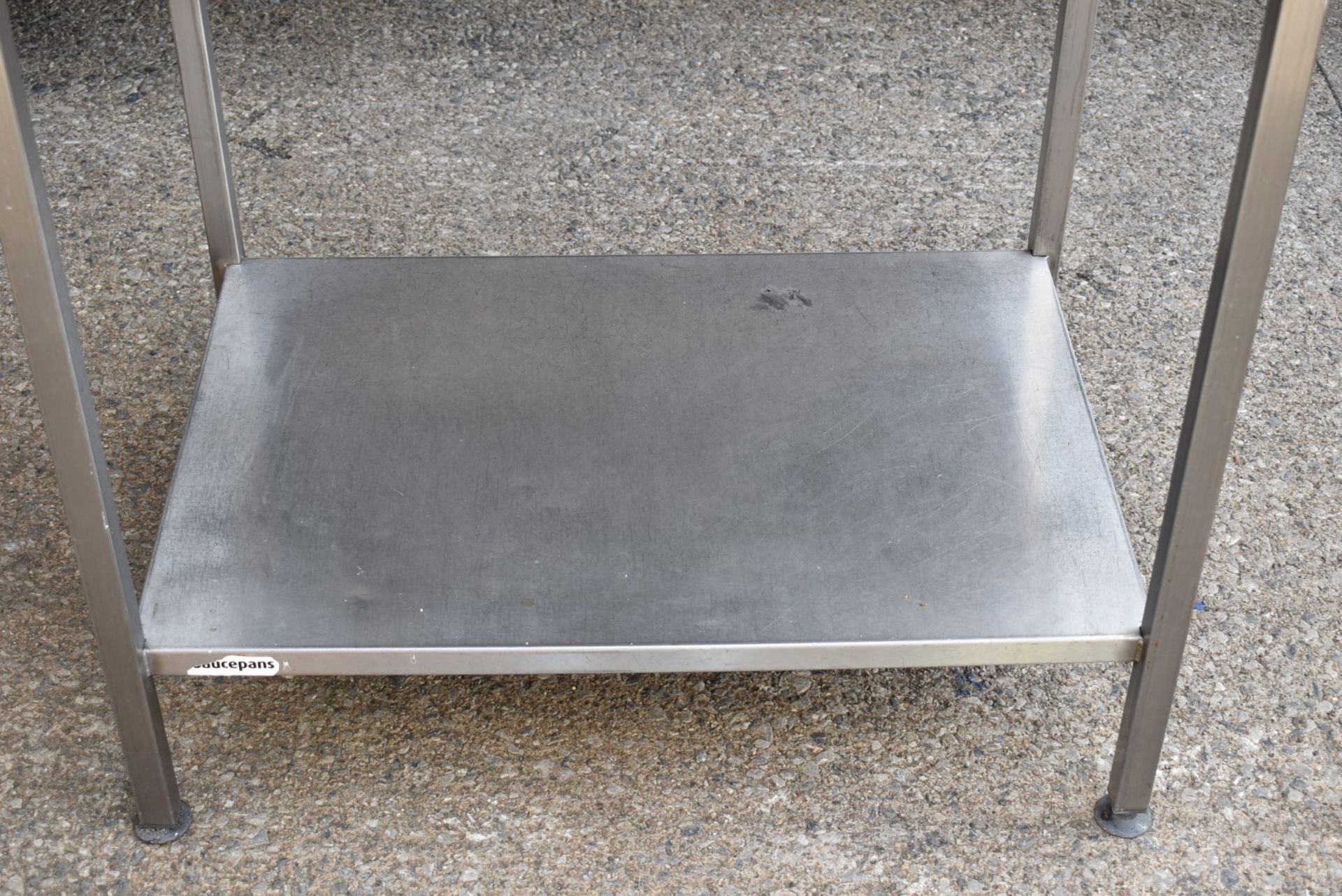 1 x Stainless Steel Prep Table With Upstand and Undershelf - Dimensions: H87 x W90 x D73 cms - - Image 2 of 4