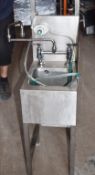 1 x Slim Janitorial Cleaning Wash Station - Features Wash Bowl, Integral Mop Hanger, Top Shelf