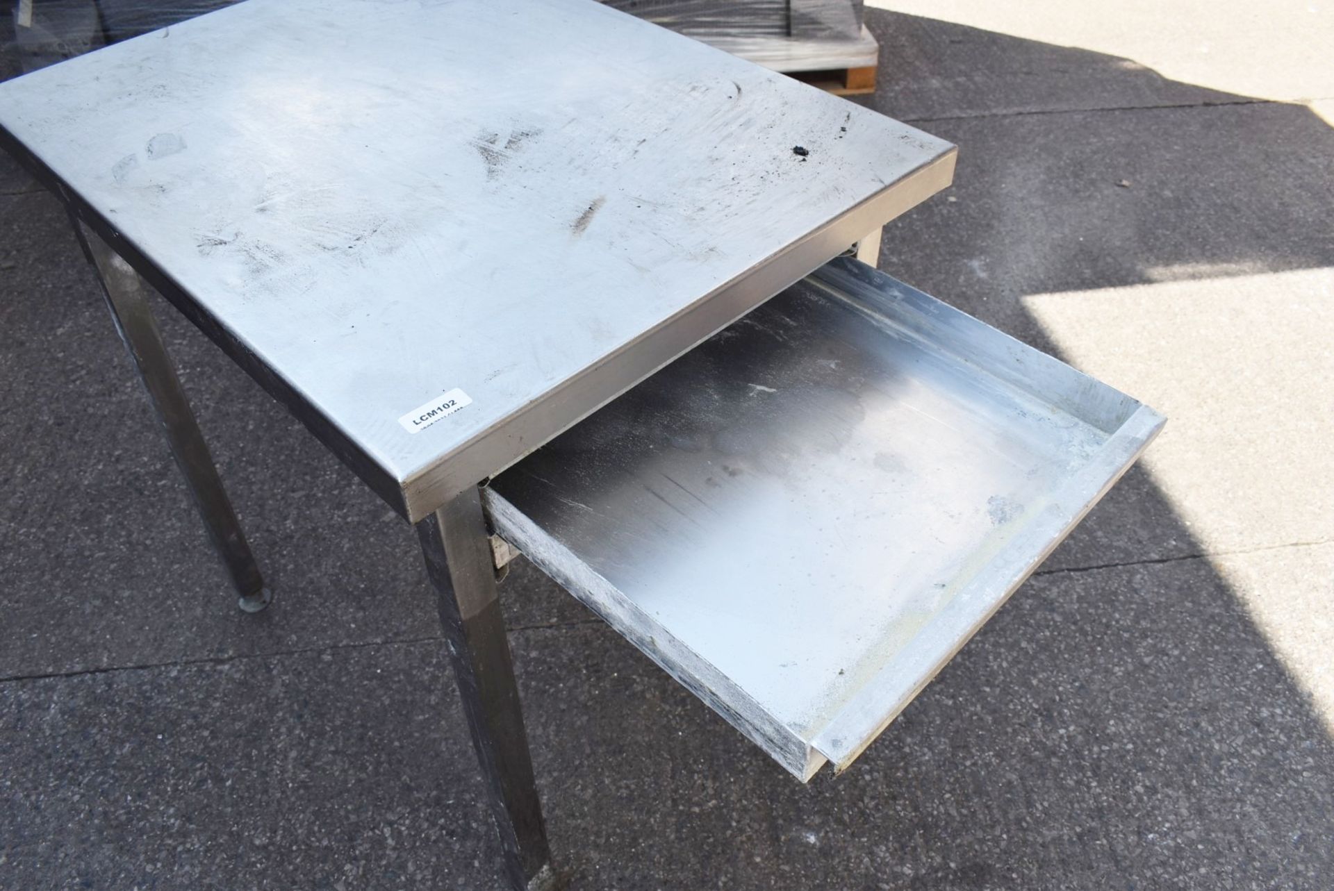 1 x Stainless Steel Bakers Prep Table With Drawers - Dimensions: H86 x W63 x D86 cms - Recently - Image 4 of 4