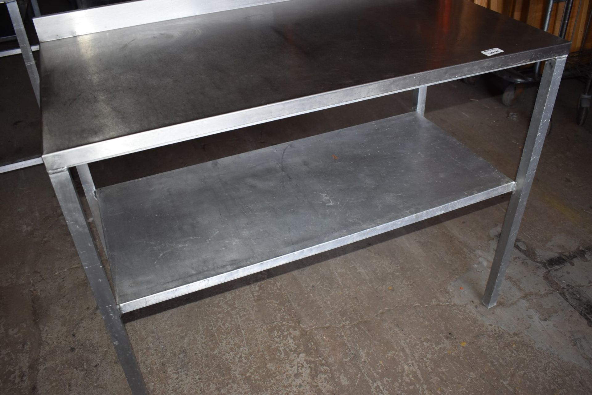 1 x Stainless Steel Prep Table With Upstand and Undershelf - H92 x W115 x D65 cms - Dimensions: - Image 3 of 8