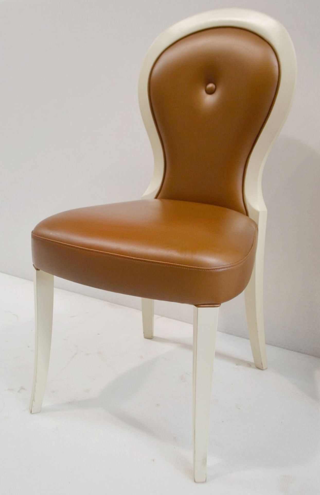 1 x Cushion Backed Chair With Curved Legs - Dimensions: H100 x W49 x D50cm / Seat 48cm - Ref: HMS126 - Image 3 of 7