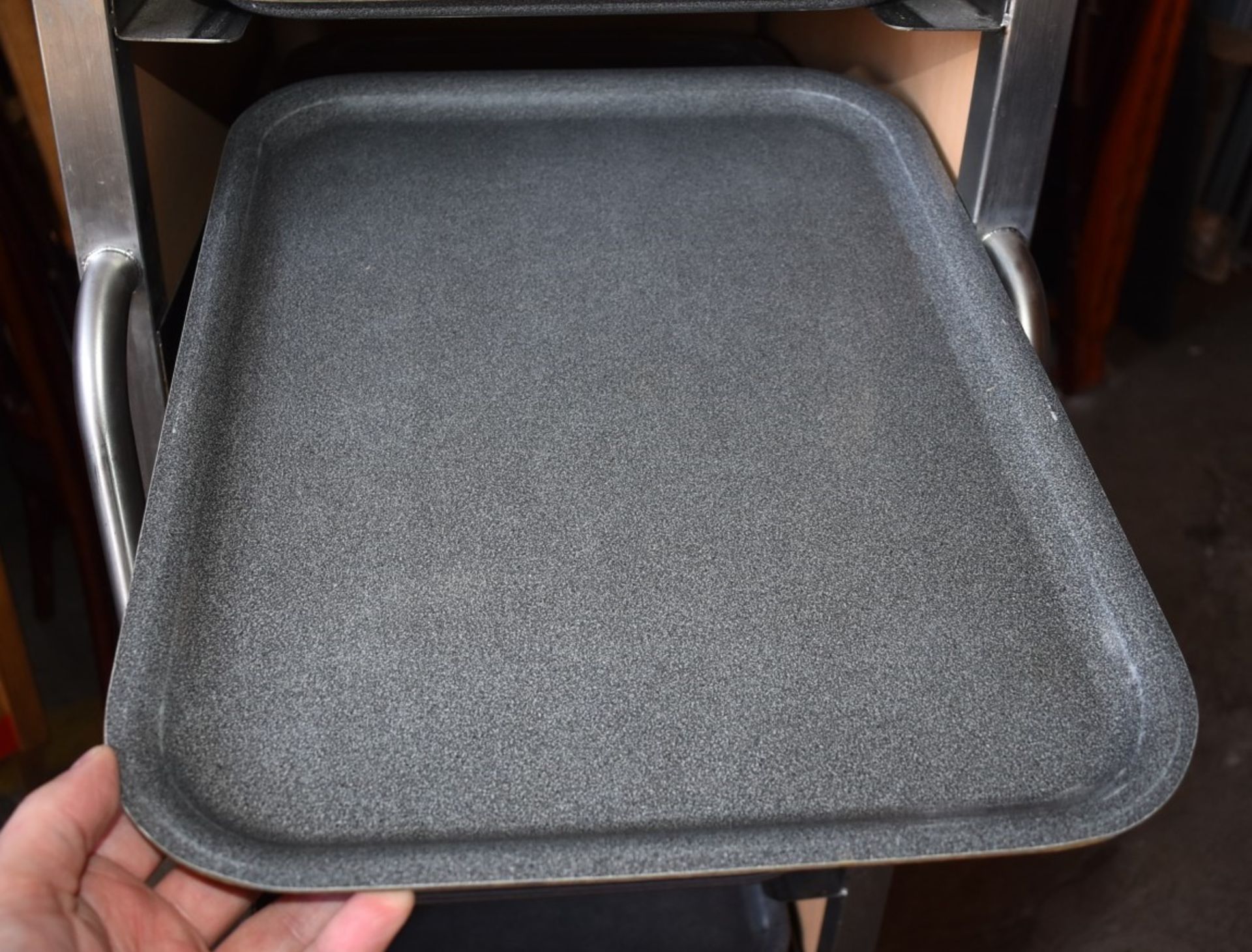 1 x Cafeteria Canteen Tray Stands With Approximately 80 x Food Trays  - Recently Removed From - Image 10 of 12