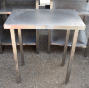 1 x Stainless Steel Fill In Prep Table - Dimensions: H90 x W46 x D76 cms - Recently Removed From