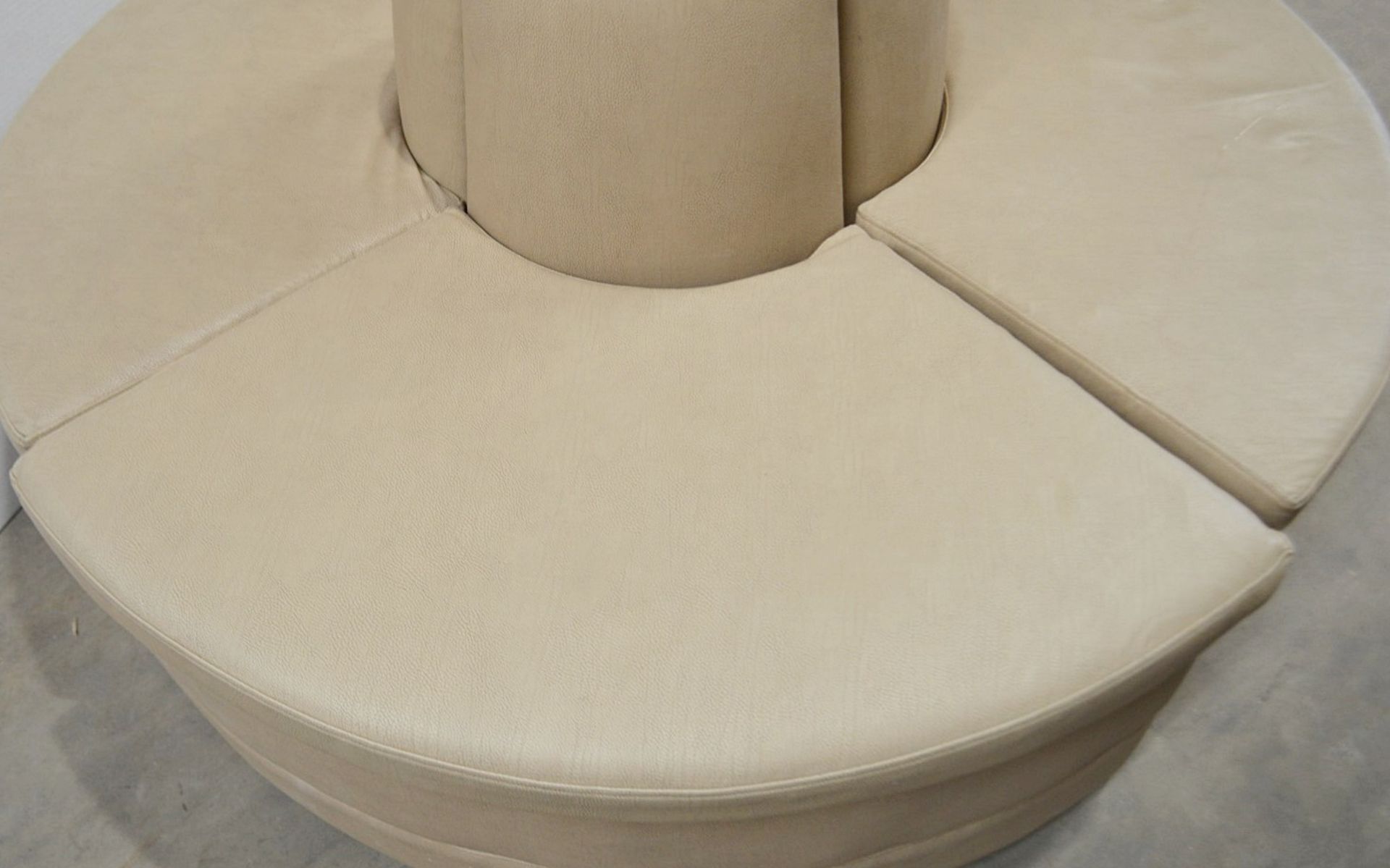 1 x Circular 4-Section Banquet Seating, Upholstered In A Premium Mocha Coloured Faux Leather - Image 8 of 10