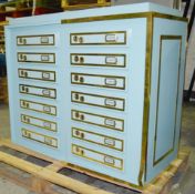 1 x Safety Deposit Box-style Display Plinth With False Drawer Fronts *Read Description*
