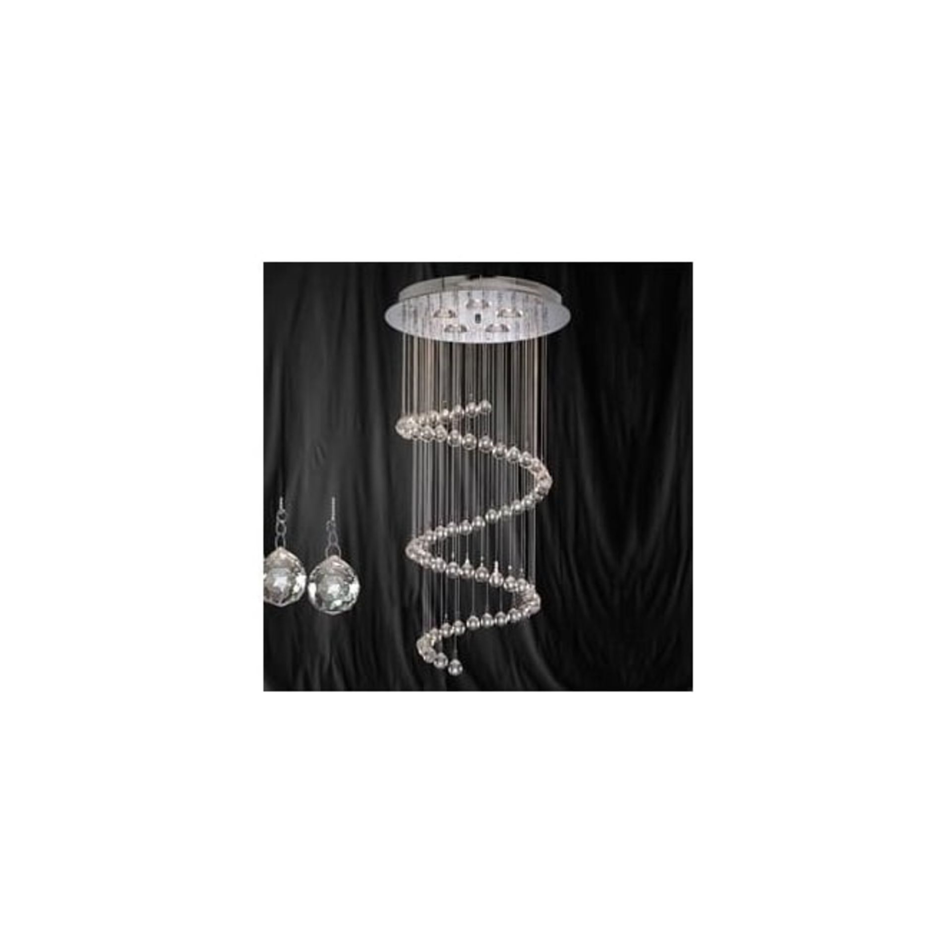 1 x Searchlight Spiral Chrome 5 Light Ceiling Light With Crystal Balls - Product Code: 7743CC - - Image 4 of 4