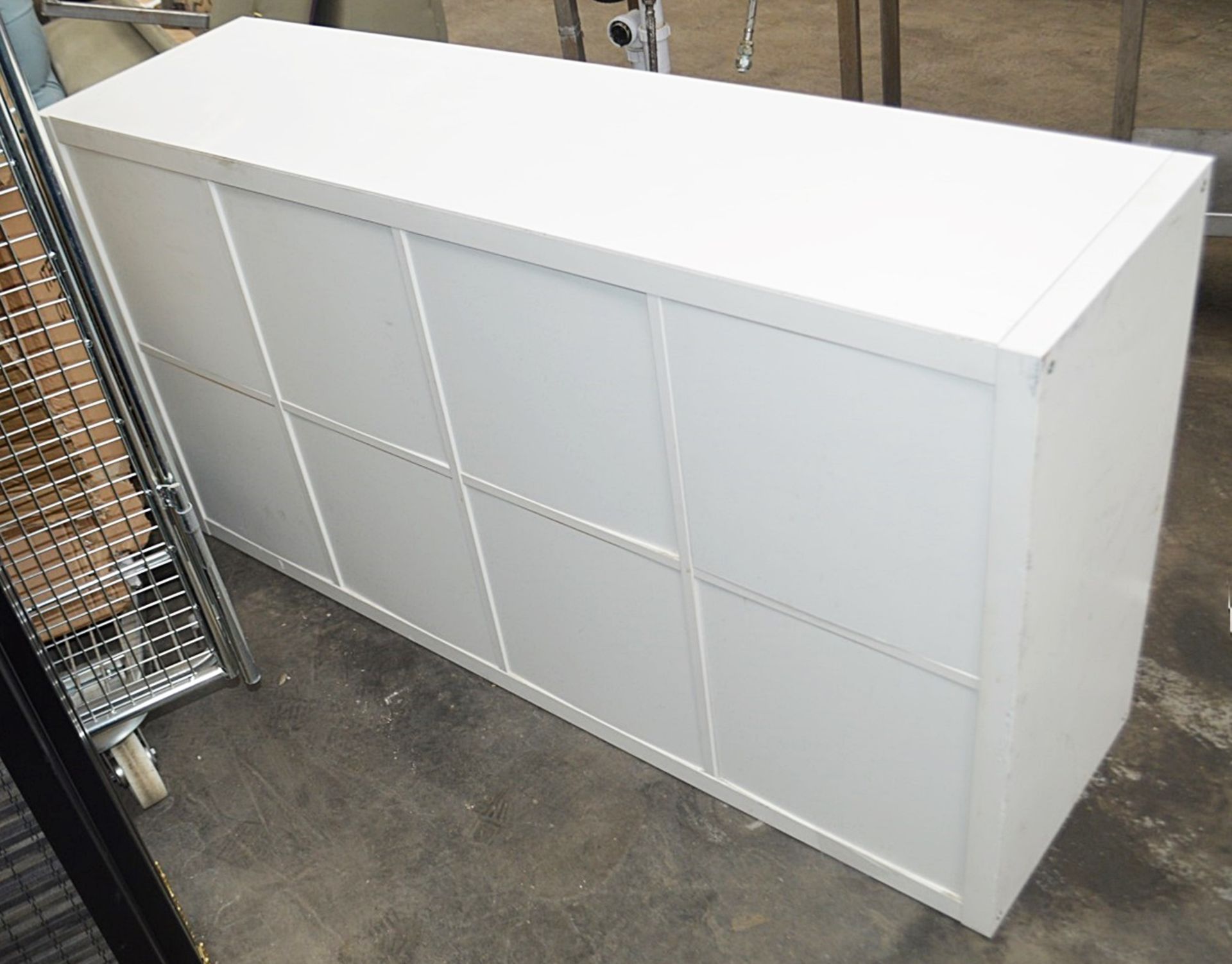 1 x 8-Door Salon Storage Unit In White - Dimensions: H77 x W146.5 x D38.7cm - Ref: MHB135 - - Image 3 of 4