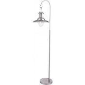 1 x Searchlight Fisherman Floor Lamp With Satin Chrome Finish and Clear GLass Shade - Product