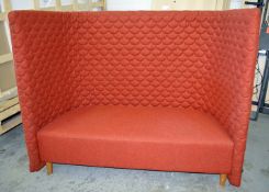 1 x NAUGHTONE 'Cloud' Designer Quilted High-Back 2-Seater Sofa Booth + Additional Sofa Back  -