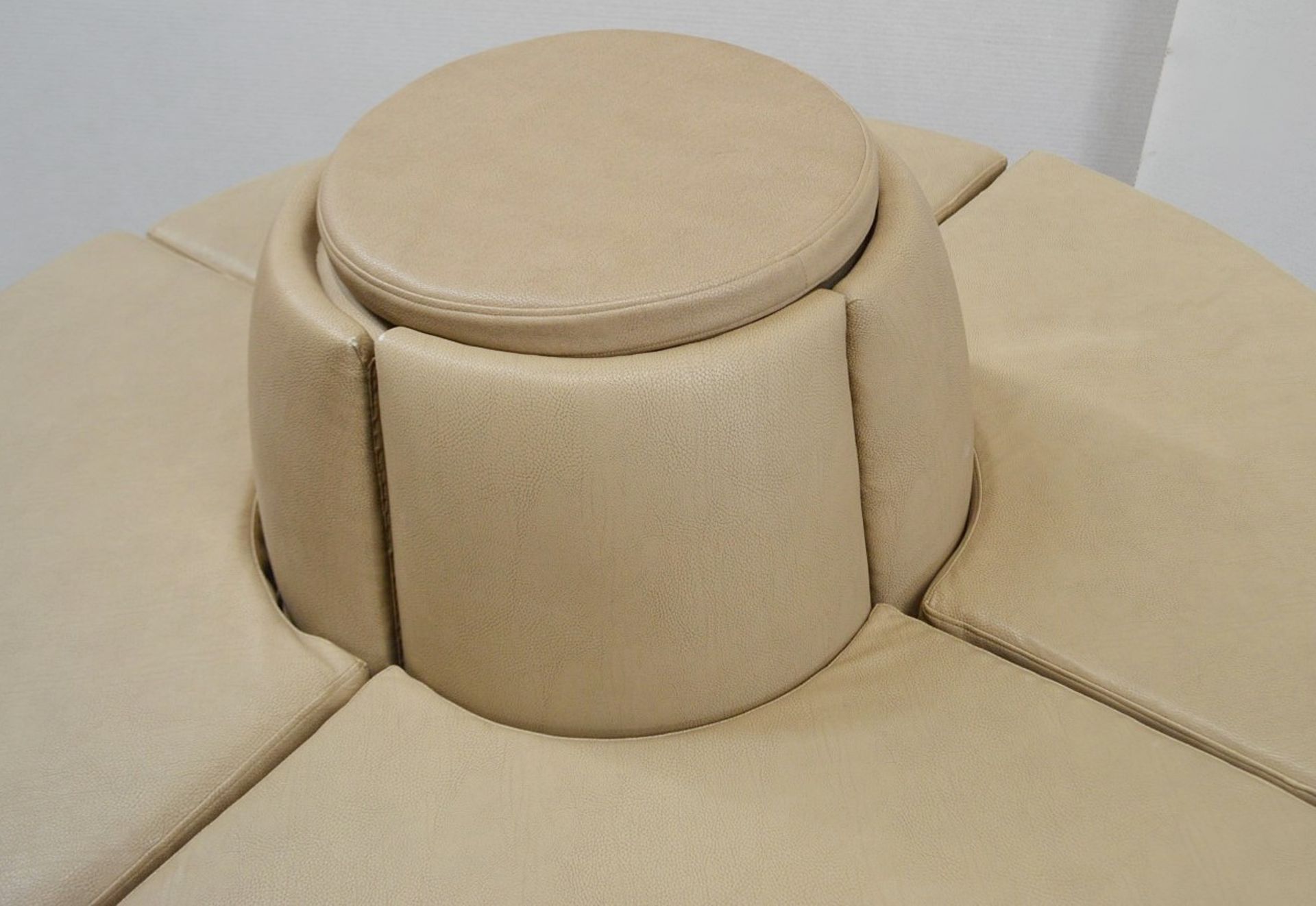 1 x Circular 4-Section Banquet Seating, Upholstered In A Premium Mocha Coloured Faux Leather - Image 2 of 10