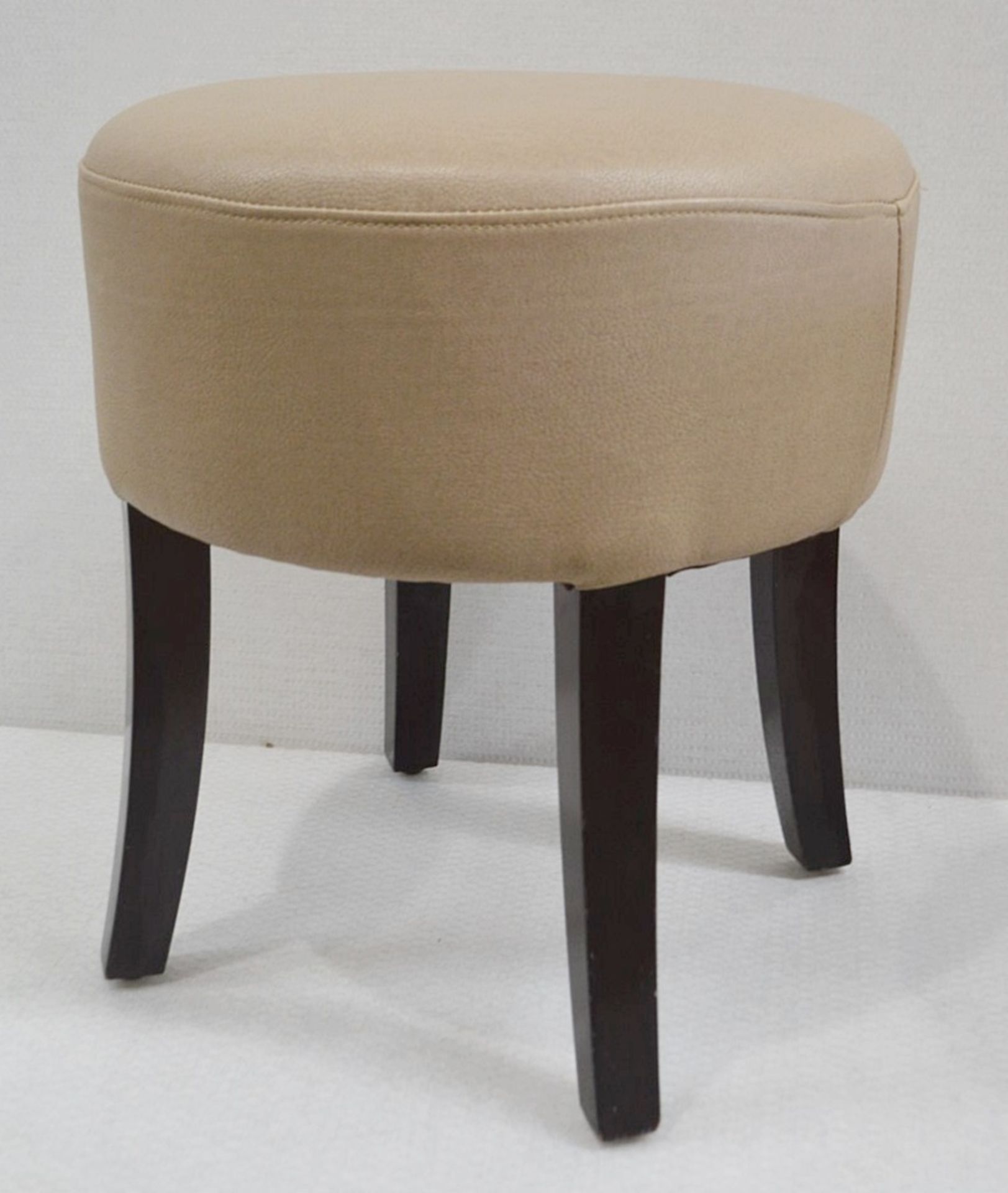 3 x Treatment Stools, All Upholstered In A Premium Mocha Coloured Faux Leather - Dimensions: