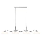 1 x Searchlight 4 Light Pendant Chrome Bar Light With Frosted Glass Shades - Product Code: 61840-4CC