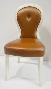 1 x Cushion Backed Chair With Curved Legs - Dimensions: H100 x W49 x D50cm / Seat 48cm - Ref: HMS126