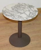 1 x Stone-Topped Occasional Table With Sturdy Metal Base - Dimensions: Height 55 x Diameter 50cm -
