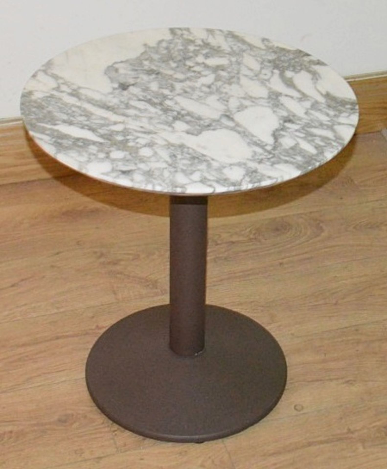 1 x Stone-Topped Occasional Table With Sturdy Metal Base - Dimensions: Height 55 x Diameter 50cm -