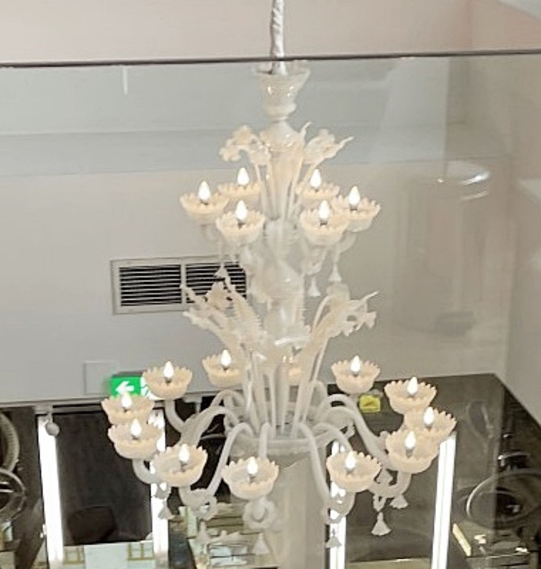 1 x Huge 1.8 Metre Tall Handcrafted 18-Arm Opal Glass Chandelier - Stunning Piece - Ref: MHB139 - Image 7 of 9