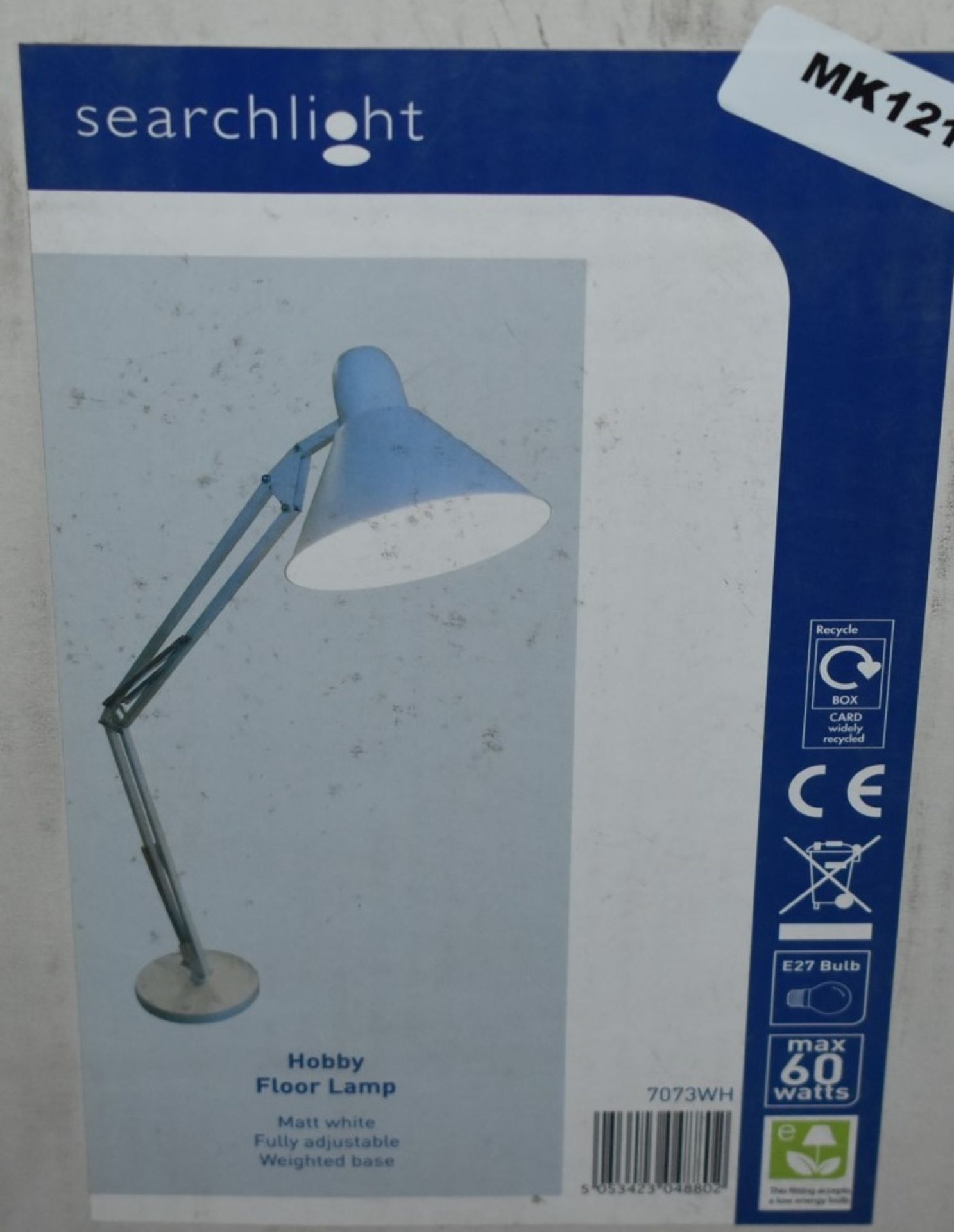 1 x Searchlight Goliath Hobby Floor Lamp in White - Fully Adjustable With Weighted Base - Product - Image 2 of 3