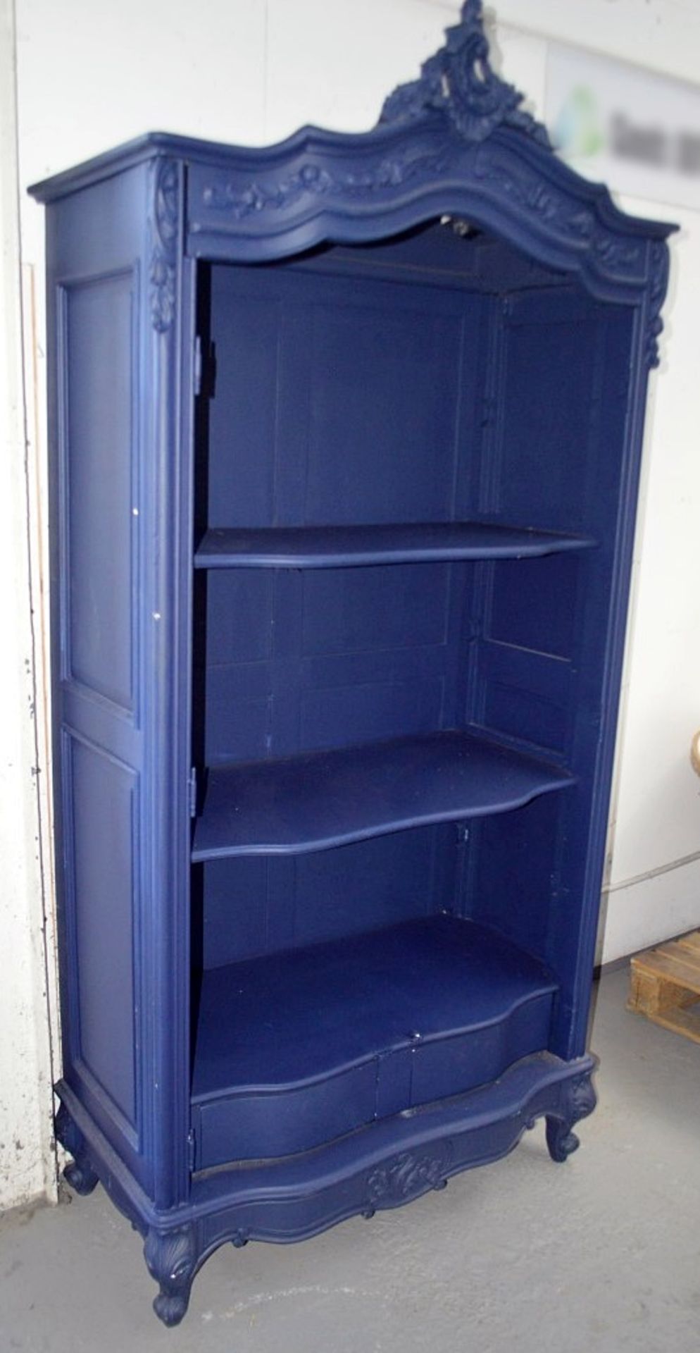 1 x Armoire 2.2-Metres Tall Display Cupboard With Bespoke Deep Blue Paintwork - Image 2 of 6