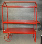 1 x Metal 2-Metre High Display Cart - Dimensions: H200 x W178 x D87cm - Ex-Showroom Piece - Ref: