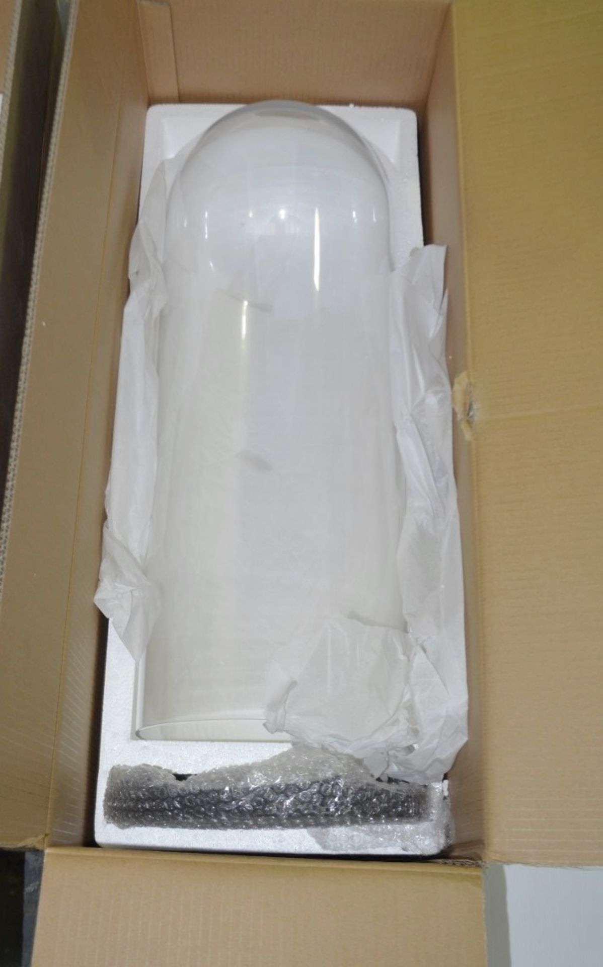 1 x EICHHOLTZ 'Palermo' Large Clear Glass Bell Jar With Wooden Base In Black - Unused Boxed - Image 2 of 3