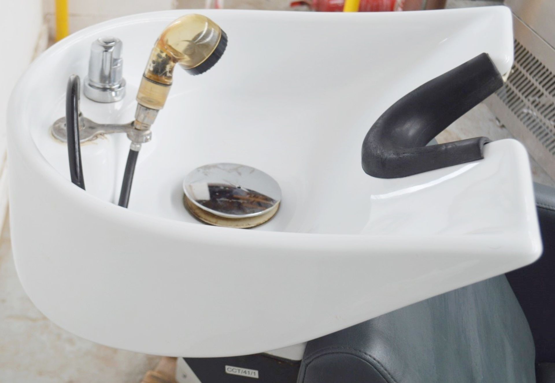 1 x Professional Reclining Hair Washing Chair With Basin Shower And Foot Rest - Image 11 of 19