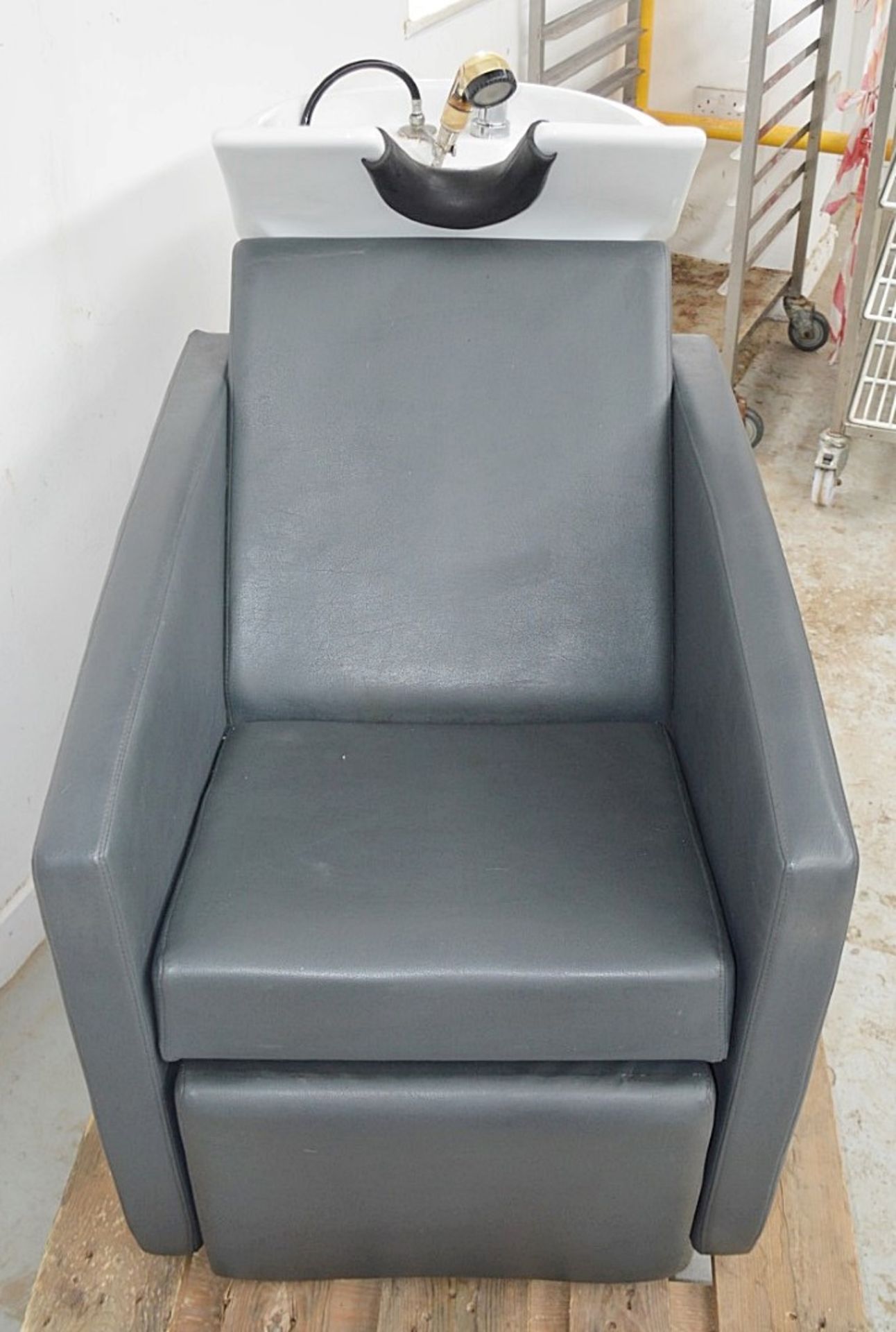 1 x Professional Reclining Hair Washing Chair With Basin Shower And Foot Rest - Image 9 of 19