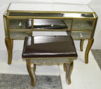1 x Opulent Mirrored Dressing Table With Stool - Ex-Showroom / Window Display Piece - Ref: HAR167
