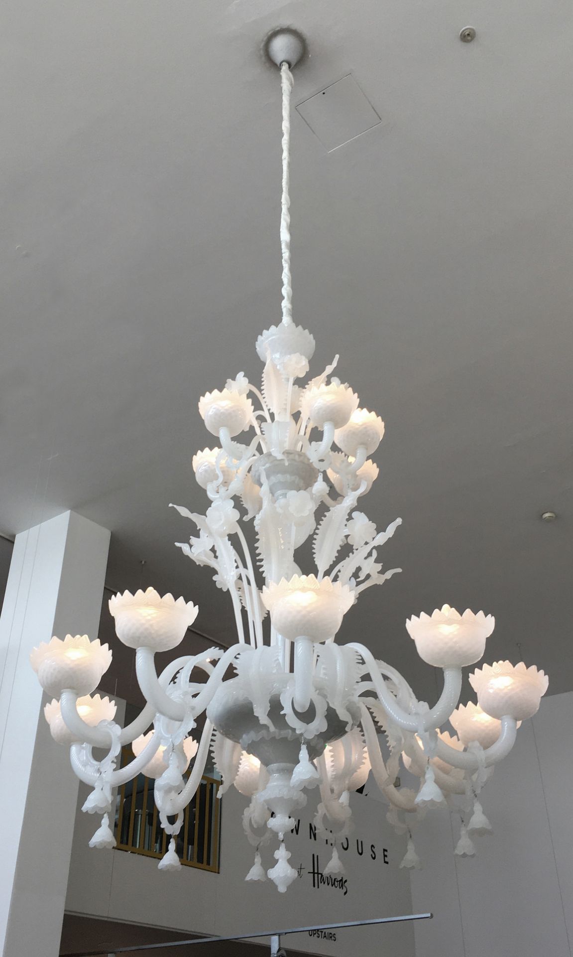 1 x Huge 1.8 Metre Tall Handcrafted 18-Arm Opal Glass Chandelier - Stunning Piece - Ref: MHB139 - Image 2 of 9