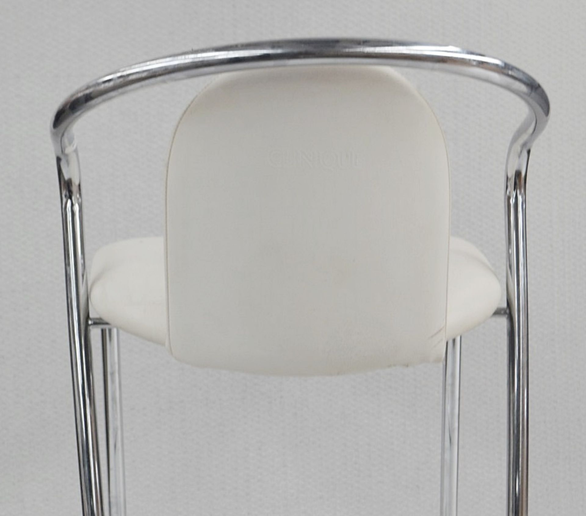7 x Upholstered Salon / Beauty Counter Stools In Light Cream And Chrome - Dimensions: W47 x D50 x - Image 3 of 4
