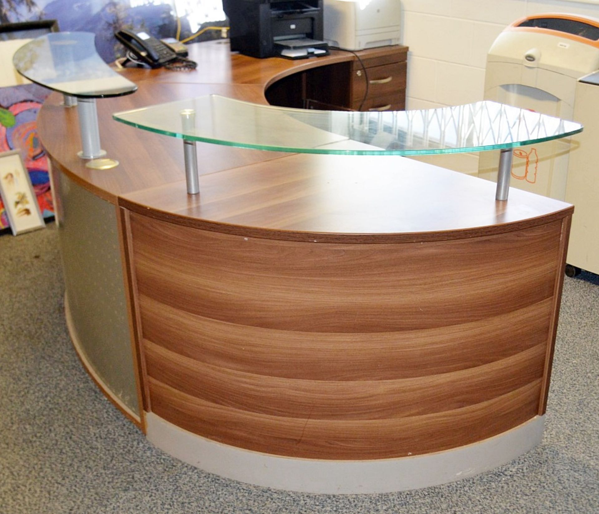 1 x Curved 3-Metre Wide Executive Reception Desk - Recently Removed From A Working Office - Image 3 of 12