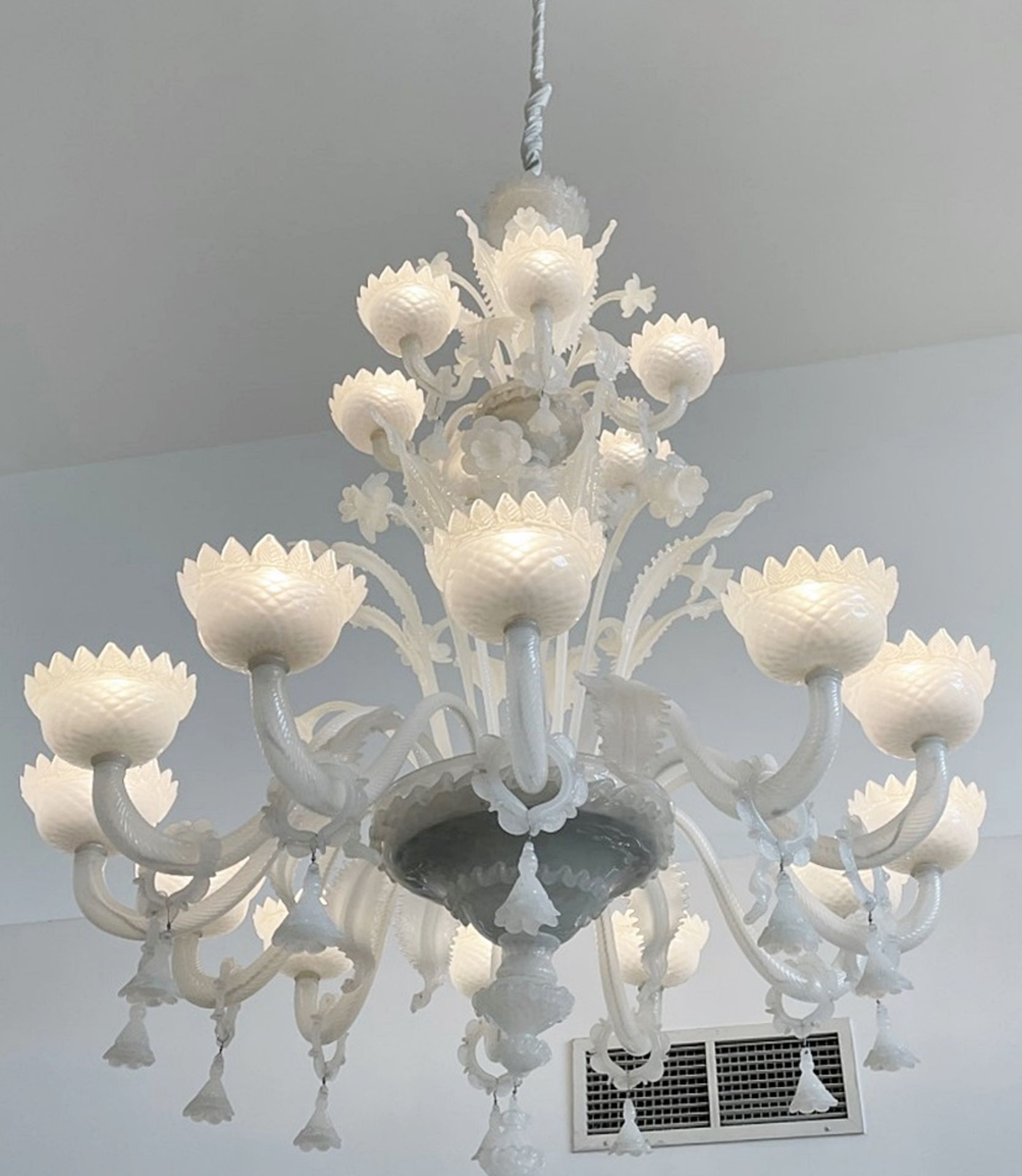 1 x Huge 1.8 Metre Tall Handcrafted 18-Arm Opal Glass Chandelier - Stunning Piece - Ref: MHB139