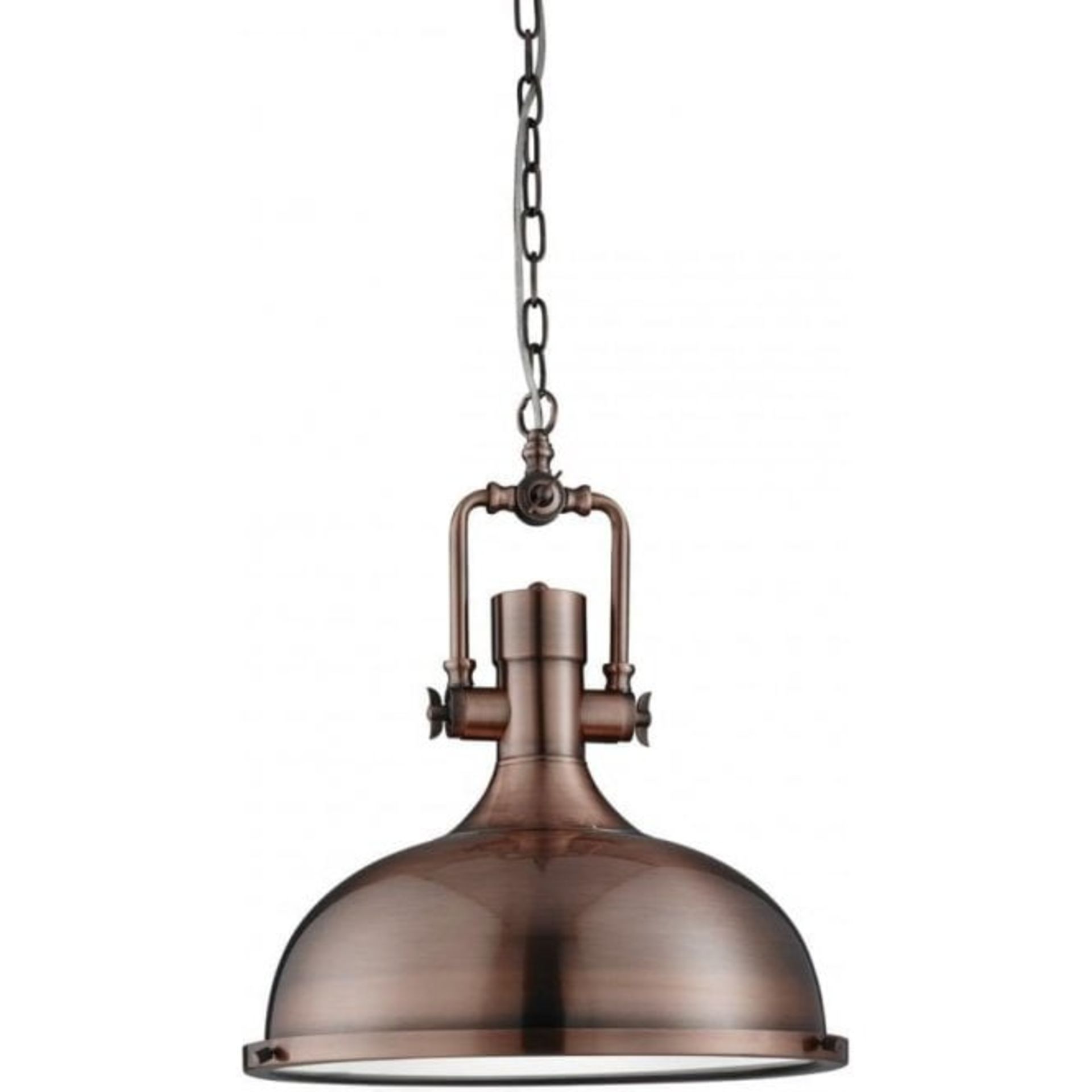 1 x Searchlight Industrial Pendant Light With an Antique Copper and Frosted Glass Finish - Product