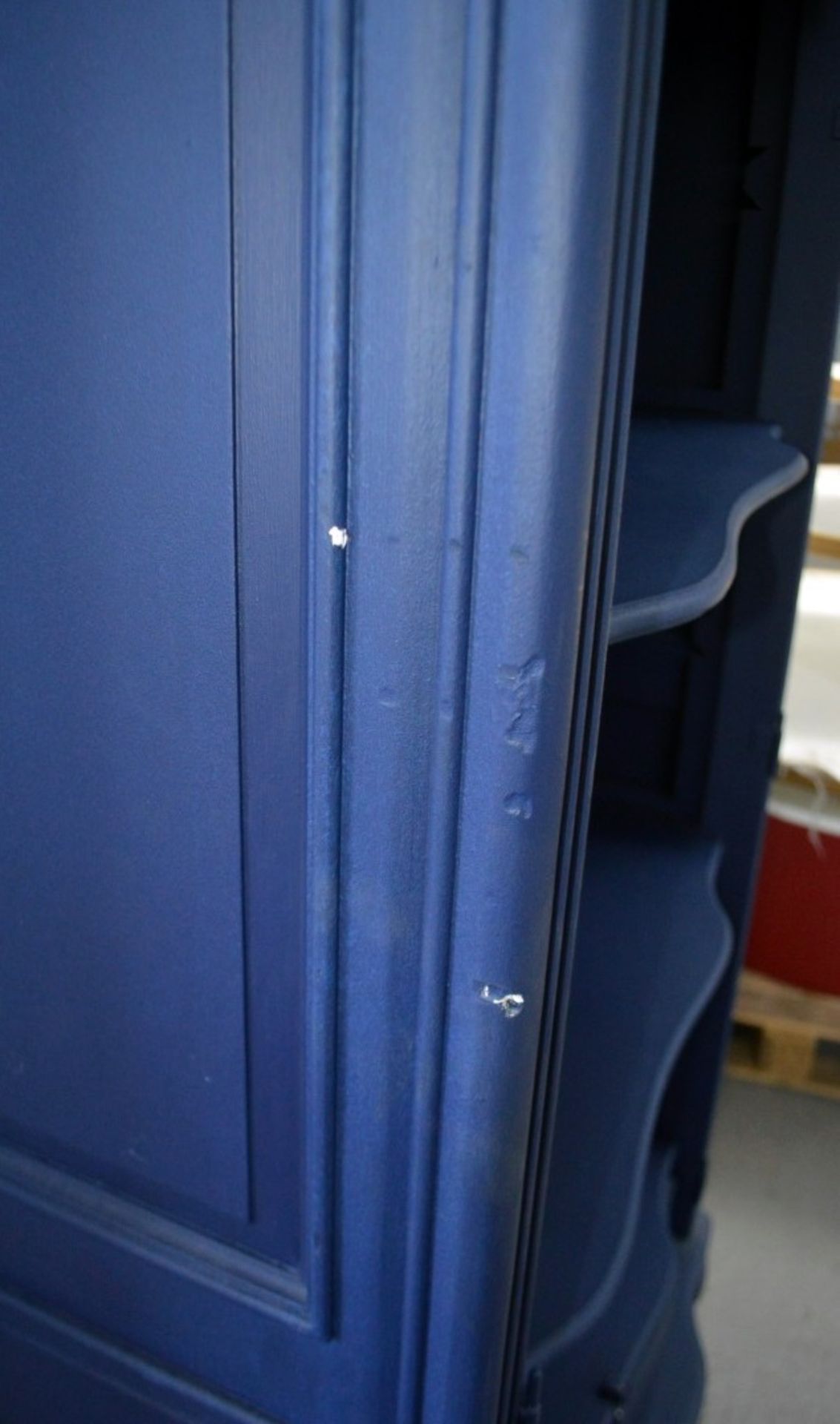 1 x Armoire 2.2-Metres Tall Display Cupboard With Bespoke Deep Blue Paintwork - Image 6 of 6