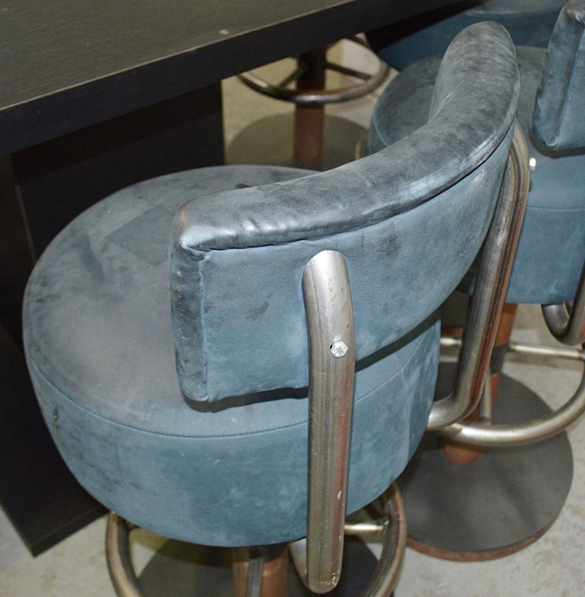 3 x Commercial Industrial-Style Hand-Built Stools With Tough Leather Upholstery And Circular - Image 5 of 5