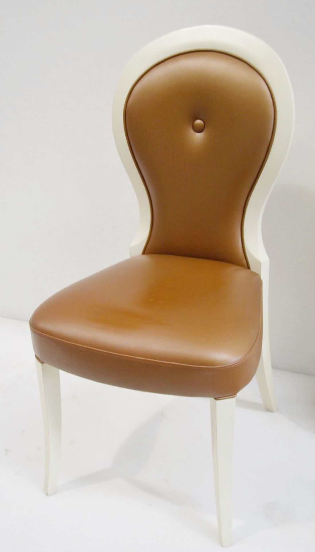 1 x Cushion Backed Chair With Curved Legs - Dimensions: H100 x W49 x D50cm / Seat 48cm - Ref: HMS128 - Image 3 of 4