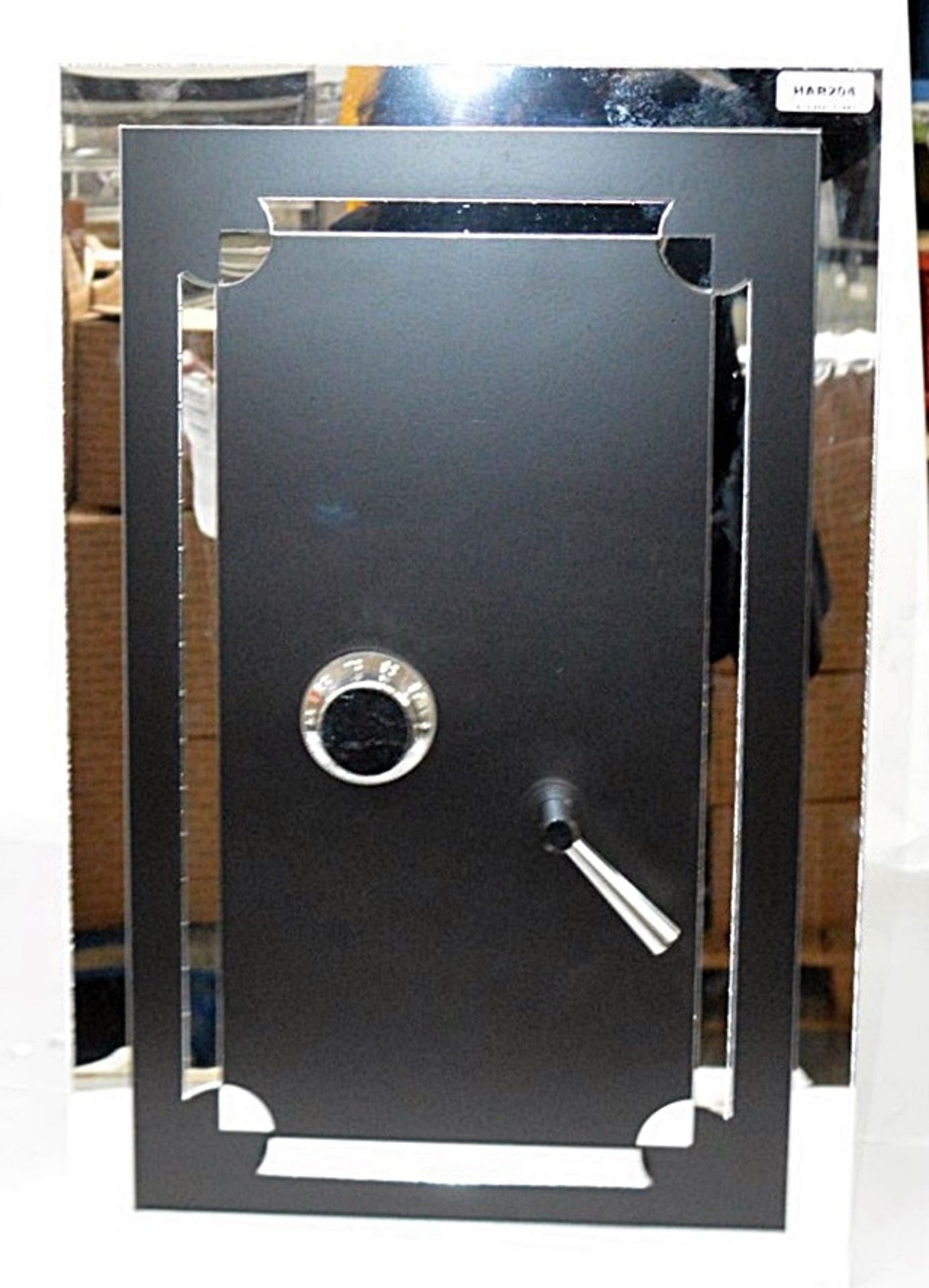 1 x Bank Vault Safe-style Shop Display Dummy Prop In Black With Mirror Decoration - Dimensions: - Image 3 of 3