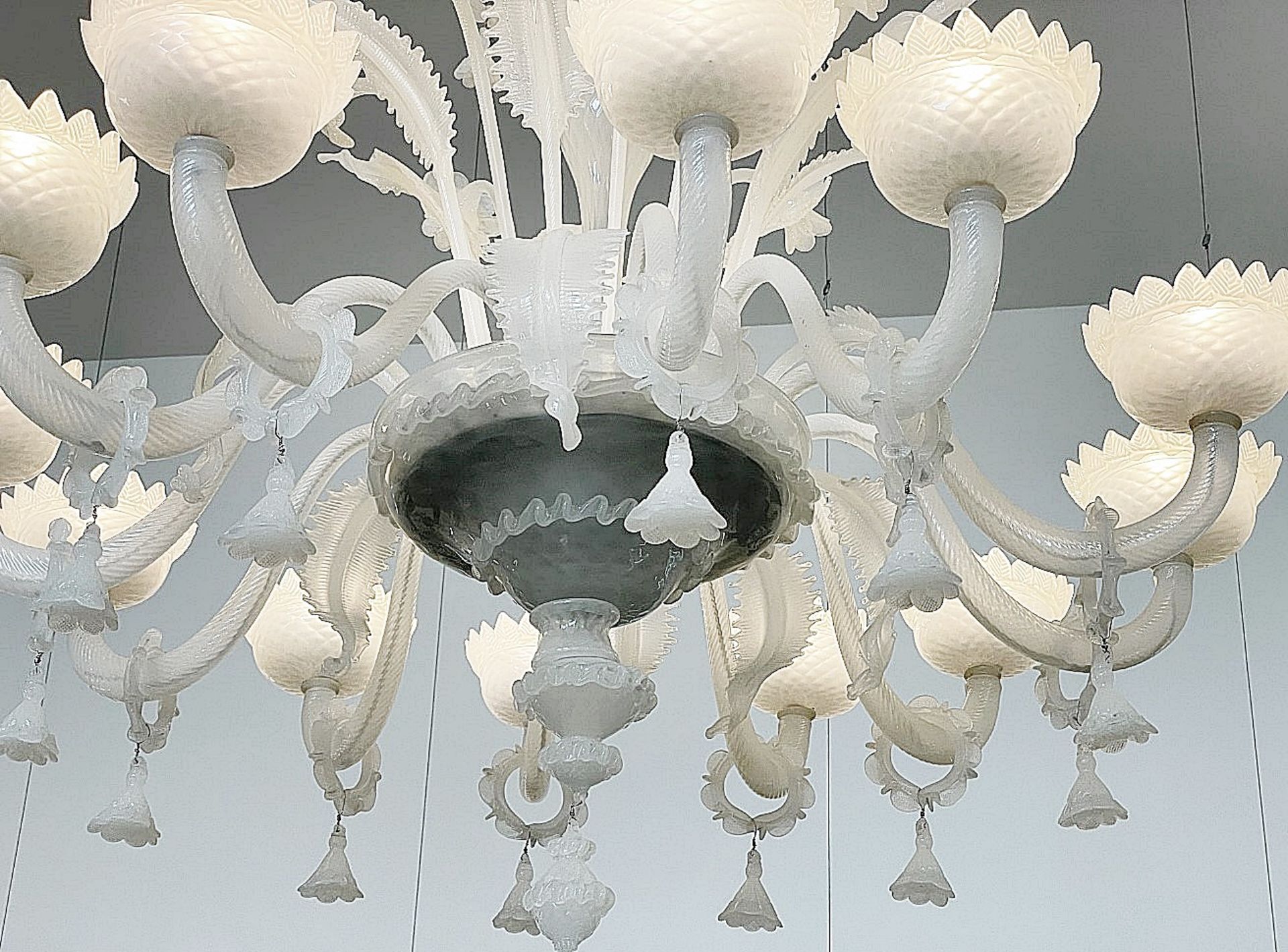 1 x Huge 1.8 Metre Tall Handcrafted 18-Arm Opal Glass Chandelier - Stunning Piece - Ref: MHB139 - Image 3 of 9