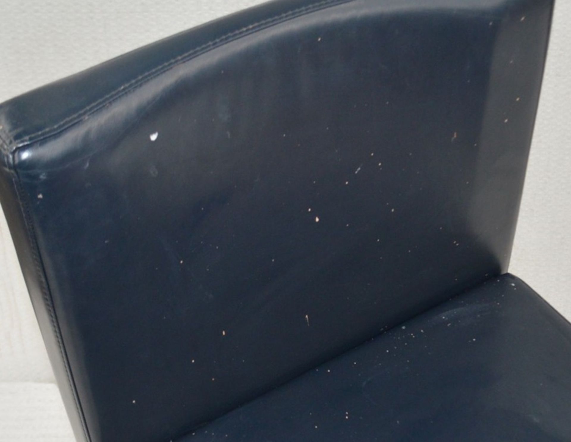 3 x Italian Calligaris Branded Italian Designer Chairs In Dark Blue With 'Estee Lauder' Printed On - Image 4 of 4