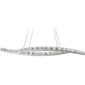 1 x Searchlight Clover Modern Crystal Ceiling Pendant LED Light With a Chrome Finish - Product Code:
