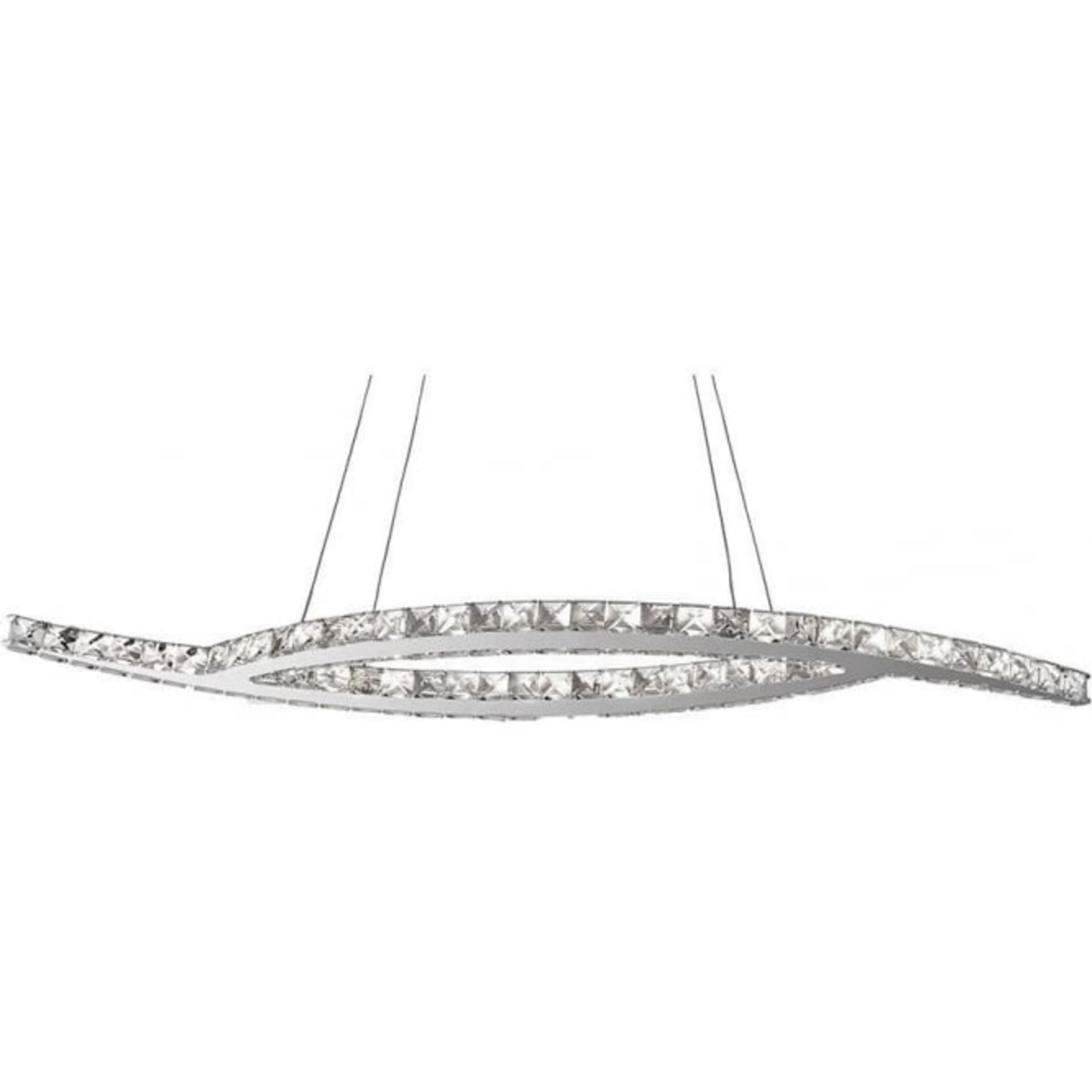 1 x Searchlight Clover Modern Crystal Ceiling Pendant LED Light With a Chrome Finish - Product Code: