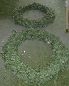 2 x Sections Of Large Commercial Christmas Display Wreaths - Each 1-Metre In Diameter - Ex-